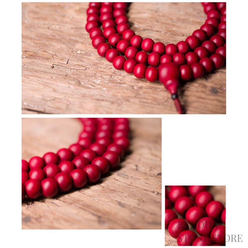 BWOOOH 108 Mala Beads Natural Abelia Biflora Wood Protection Bracelet