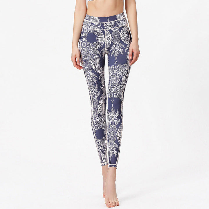 BWOOOH printed yoga leggings - Flowers Leaves Print Pants Sports Fitnes