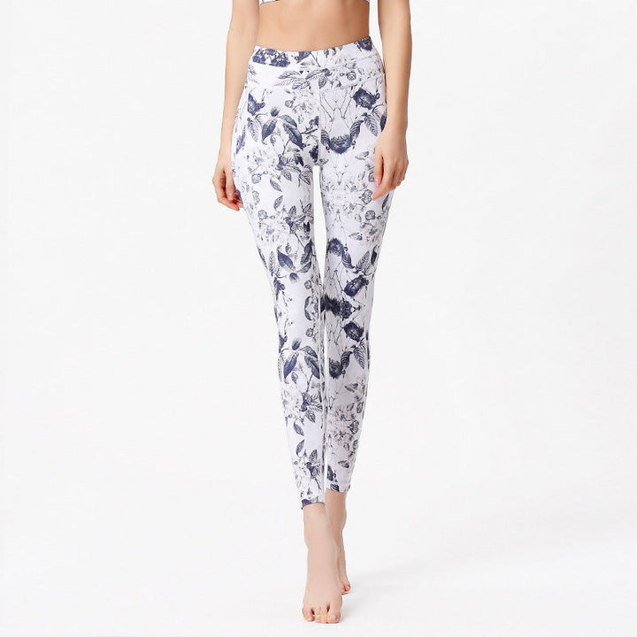 BWOOOH printed yoga leggings - Flowers Leaves Print Pants Sports Fitnes