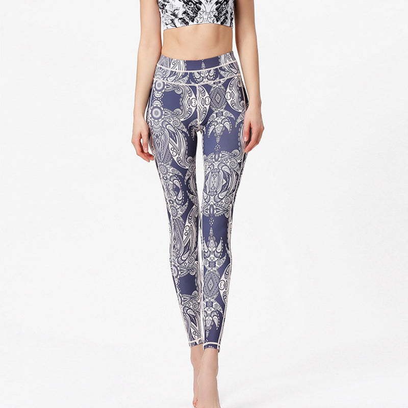 BWOOOH printed yoga leggings - Flowers Leaves Print Pants Sports Fitnes