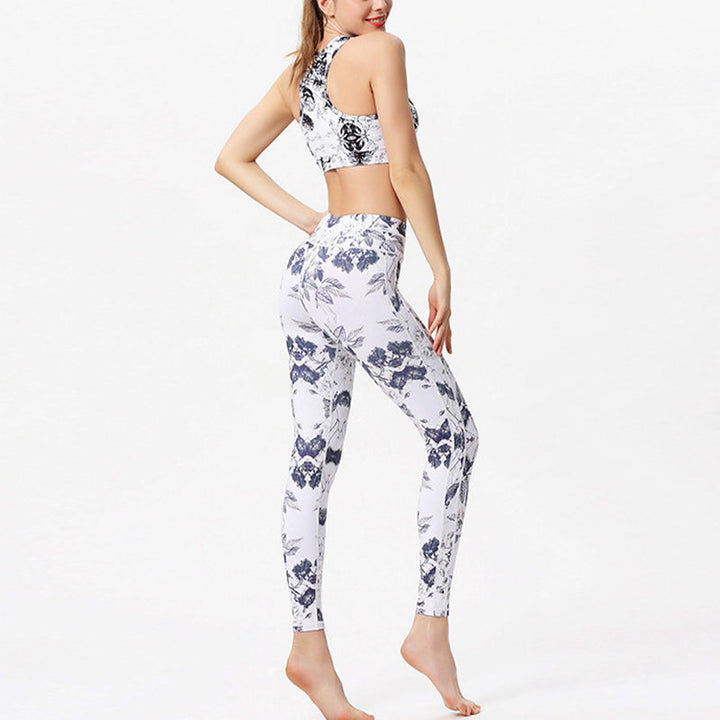 BWOOOH printed yoga leggings - Flowers Leaves Print Pants Sports Fitnes