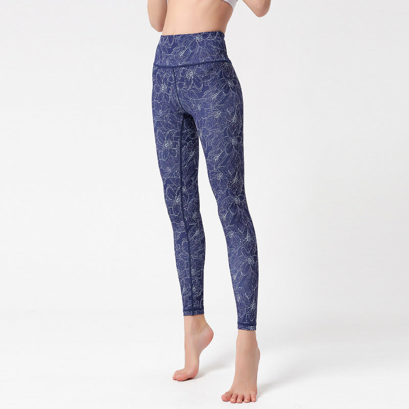 BWOOOH printed yoga leggings - Flowers Leaves Birds Print Pants Sports 