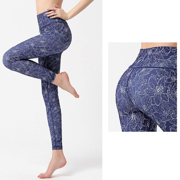 BWOOOH printed yoga leggings - Flowers Leaves Birds Print Pants Sports 