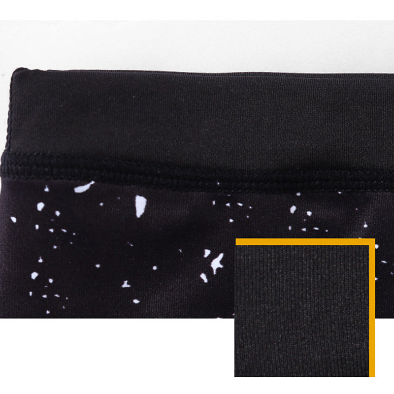 BWOOOH lotus print yoga leggings - Lines Weeds Sakura Flowers Black Tree Pr
