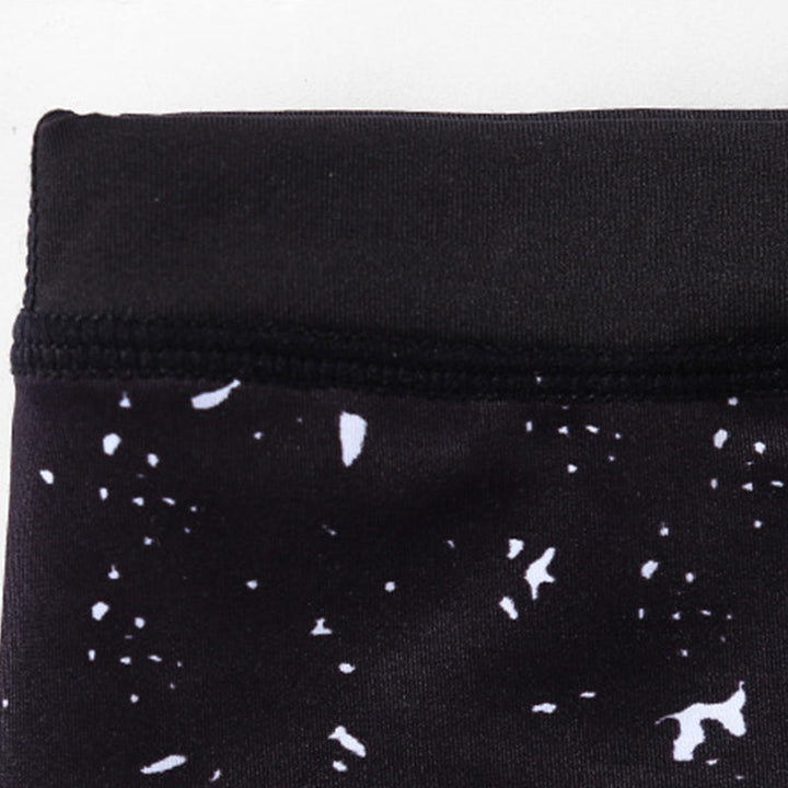 BWOOOH lotus print yoga leggings - Lines Weeds Sakura Flowers Black Tree Pr