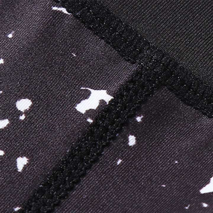 BWOOOH lotus print yoga leggings - Lines Weeds Sakura Flowers Black Tree Pr