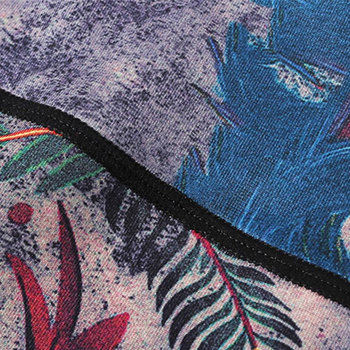 BWOOOH peacock print yoga leggings - Red Blue Peacock Feather Print Pants Spo