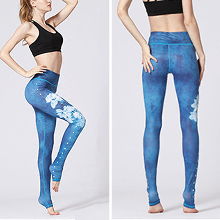 BWOOOH lotus print yoga leggings - Lotus Flower Floral Print Design Pants S