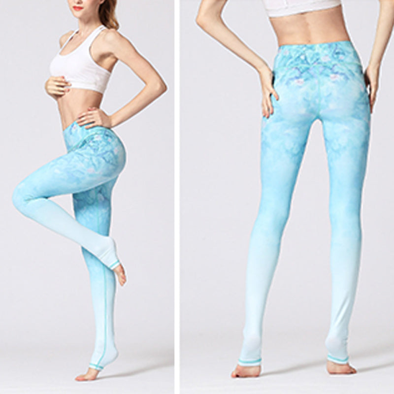 BWOOOH lotus print yoga leggings - Lotus Flower Floral Print Design Pants S