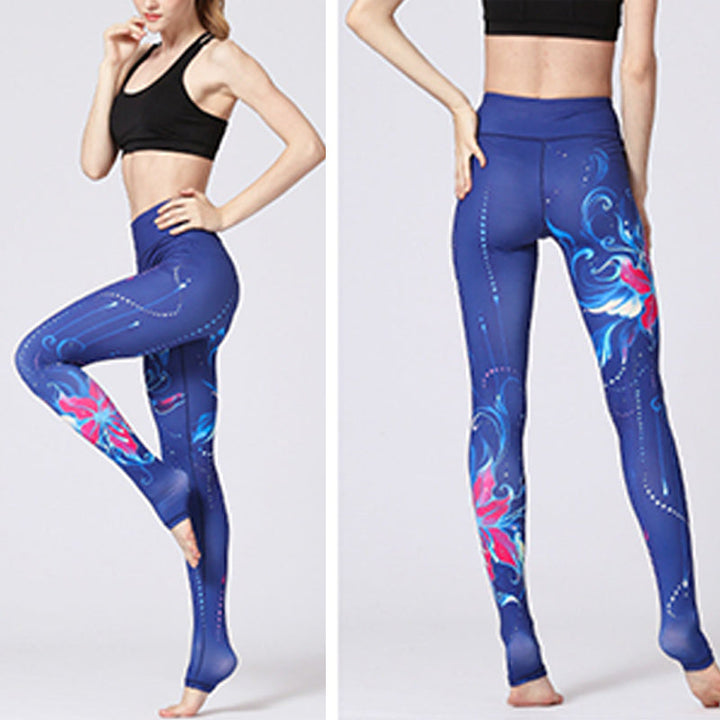 BWOOOH lotus print yoga leggings - Lotus Flower Floral Print Design Pants S