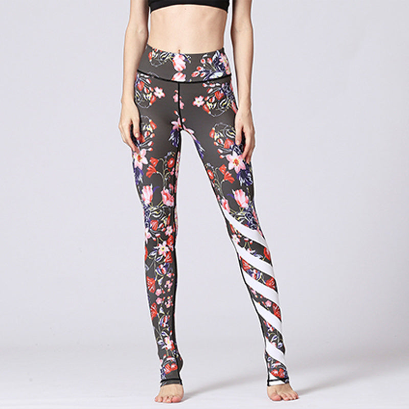 BWOOOH lotus print yoga leggings - Lotus Flower Floral Print Design Pants S