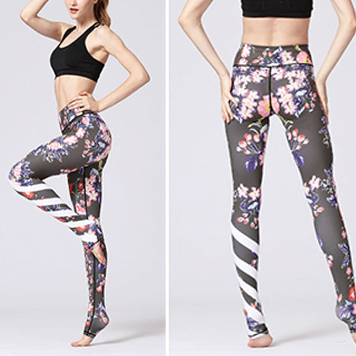 BWOOOH lotus print yoga leggings - Lotus Flower Floral Print Design Pants S