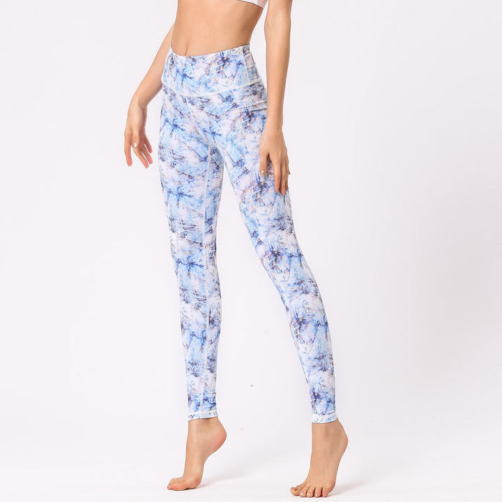 BWOOOH lotus print yoga leggings - Multicolored Print Flowers Pants Sports 