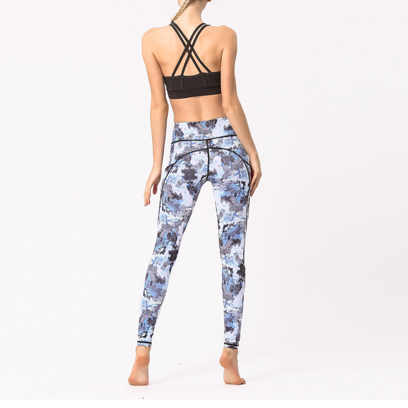 BWOOOH printed yoga leggings - Colorful Print Pants Sports Exercise Fit
