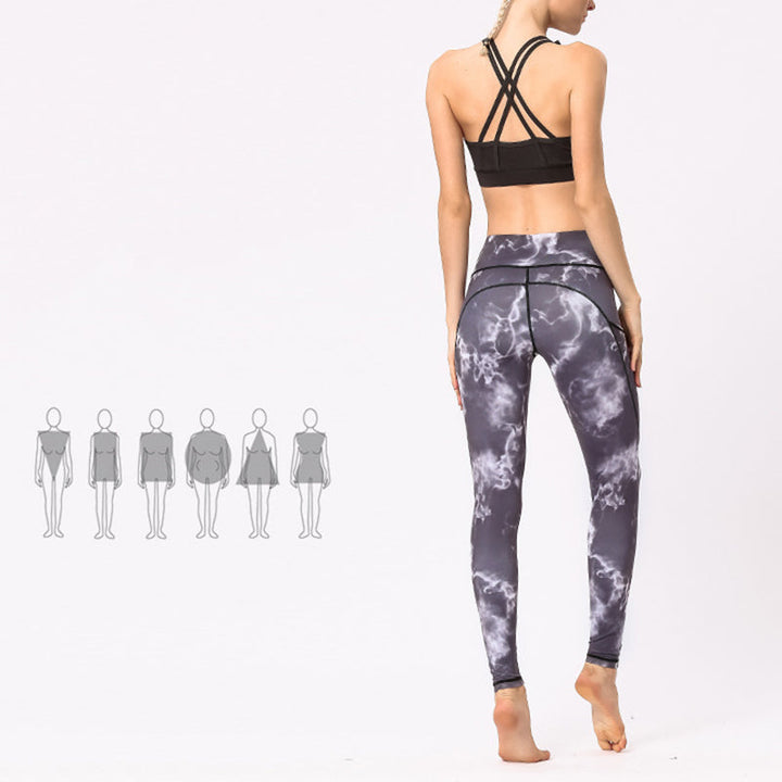 BWOOOH printed yoga leggings - Colorful Print Pants Sports Exercise Fit
