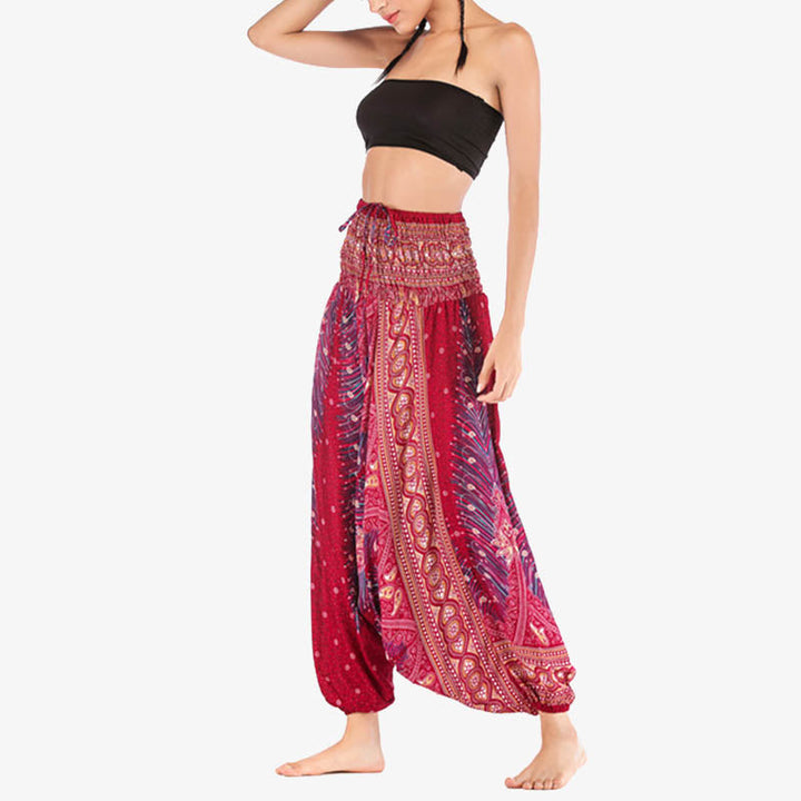 BWOOOH printed harem pants - Two Style Wear Feathers Geometric Patter