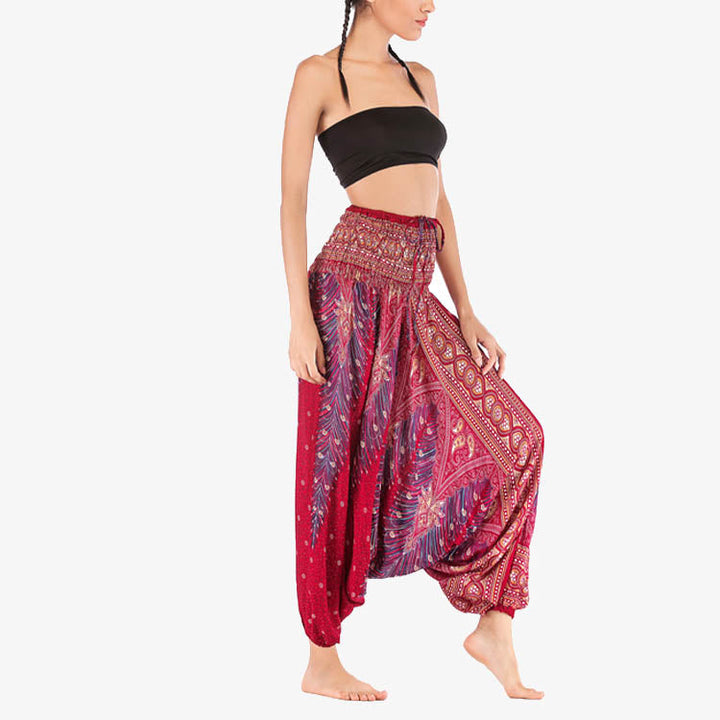 BWOOOH printed harem pants - Two Style Wear Feathers Geometric Patter