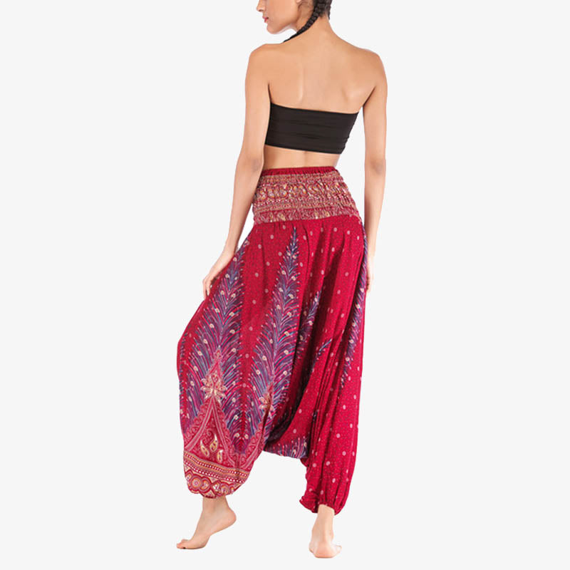 BWOOOH printed harem pants - Two Style Wear Feathers Geometric Patter