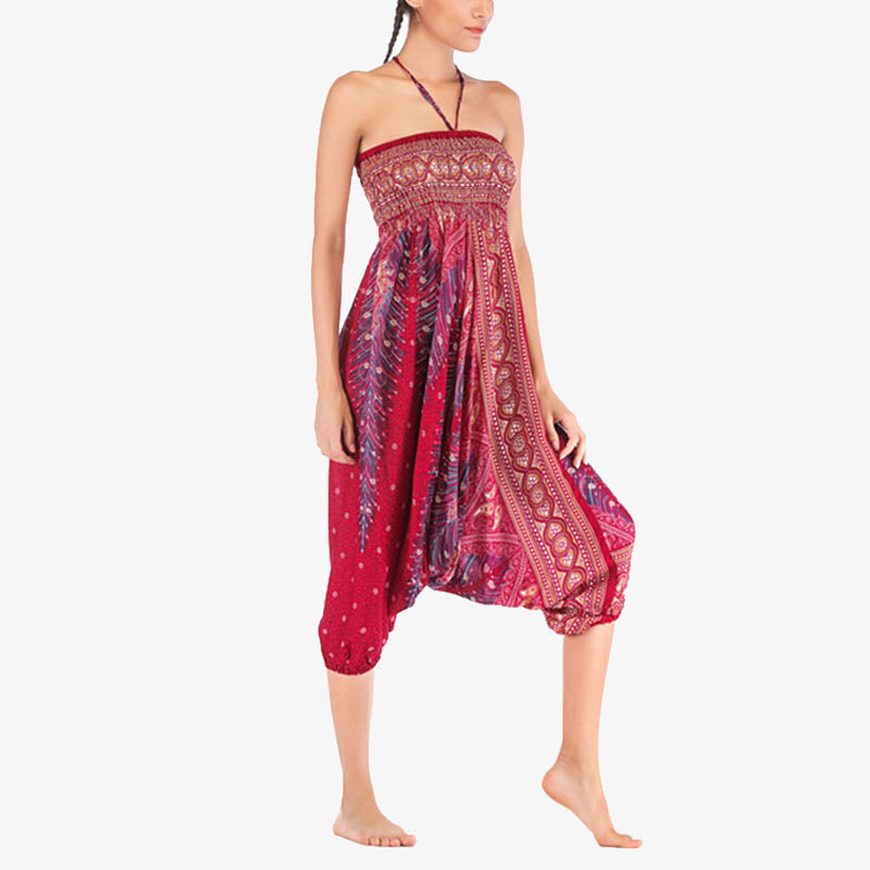 BWOOOH printed harem pants - Two Style Wear Feathers Geometric Patter