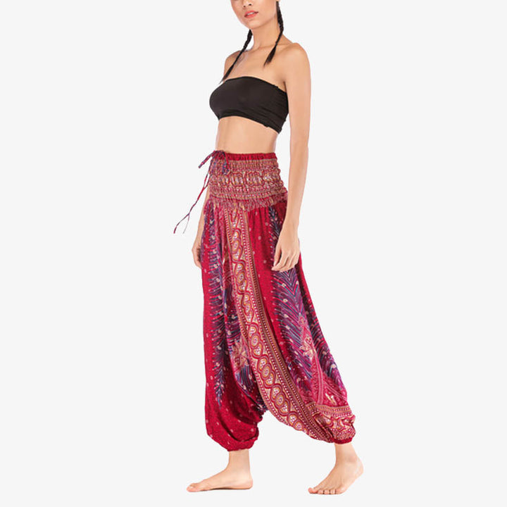 BWOOOH printed harem pants - Two Style Wear Feathers Geometric Patter