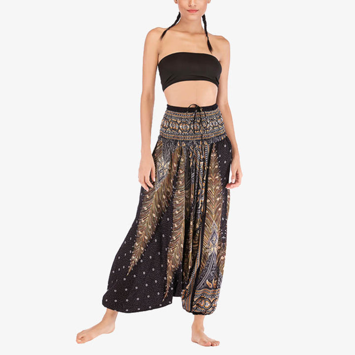 BWOOOH printed harem pants - Two Style Wear Feathers Geometric Patter