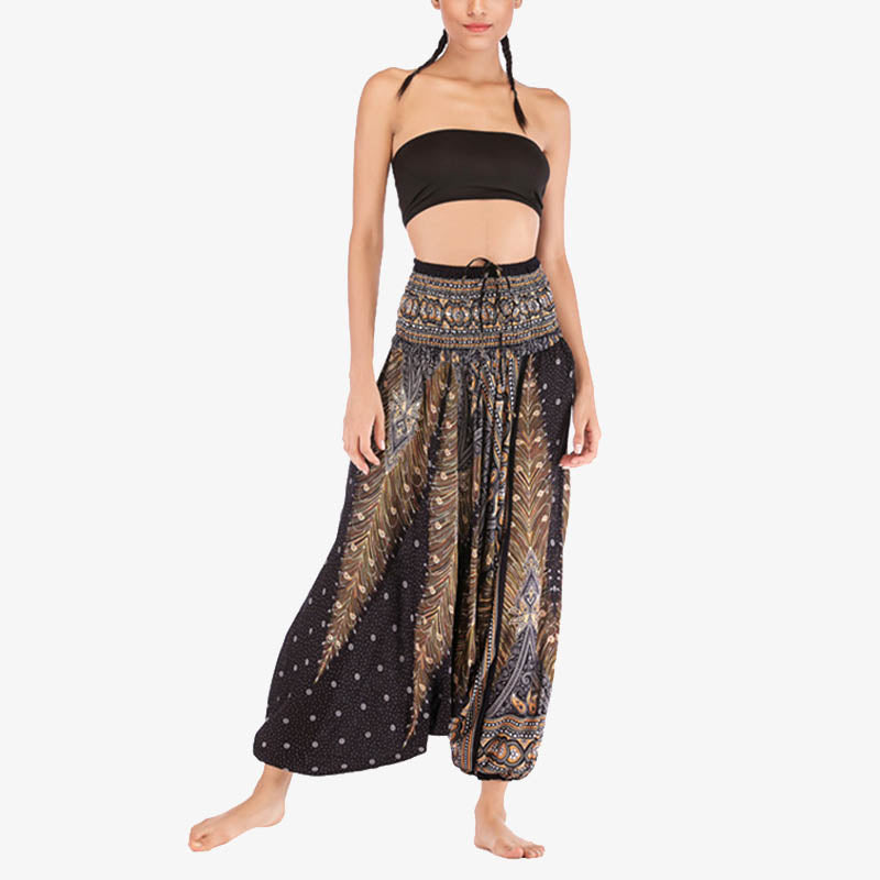BWOOOH printed harem pants - Two Style Wear Feathers Geometric Patter