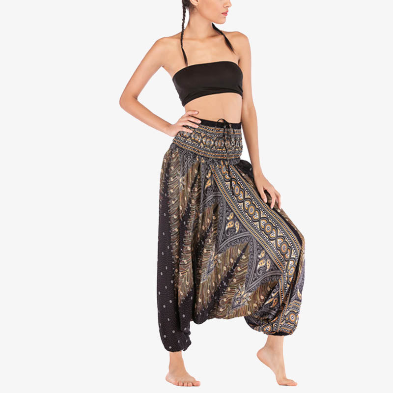 BWOOOH printed harem pants - Two Style Wear Feathers Geometric Patter