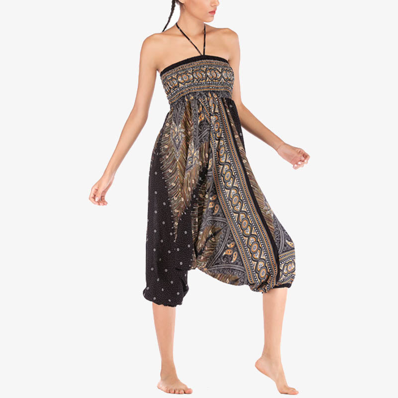 BWOOOH printed harem pants - Two Style Wear Feathers Geometric Patter
