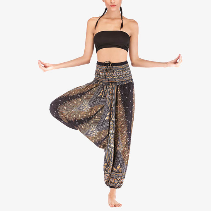 BWOOOH printed harem pants - Two Style Wear Feathers Geometric Patter
