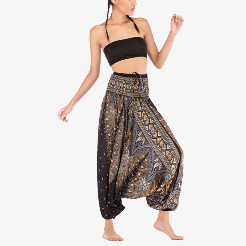 BWOOOH printed harem pants - Two Style Wear Feathers Geometric Patter