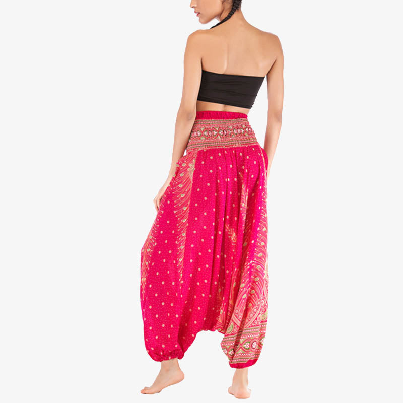 BWOOOH printed harem pants - Two Style Wear Feathers Geometric Patter