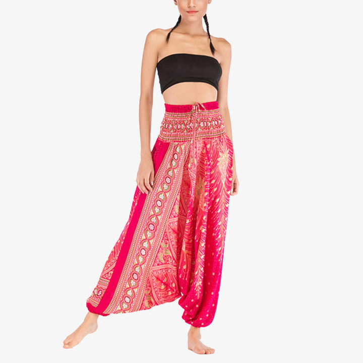 BWOOOH printed harem pants - Two Style Wear Feathers Geometric Patter