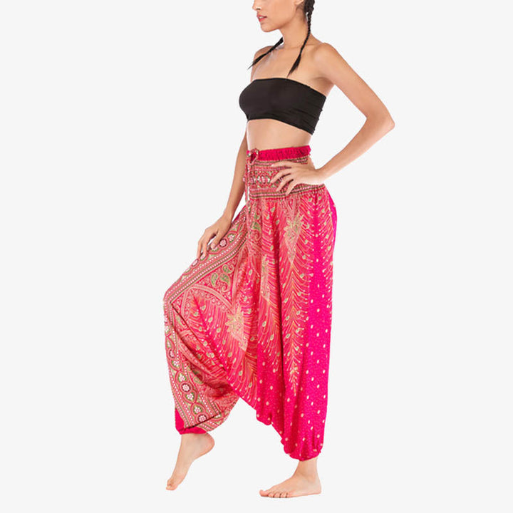 BWOOOH printed harem pants - Two Style Wear Feathers Geometric Patter
