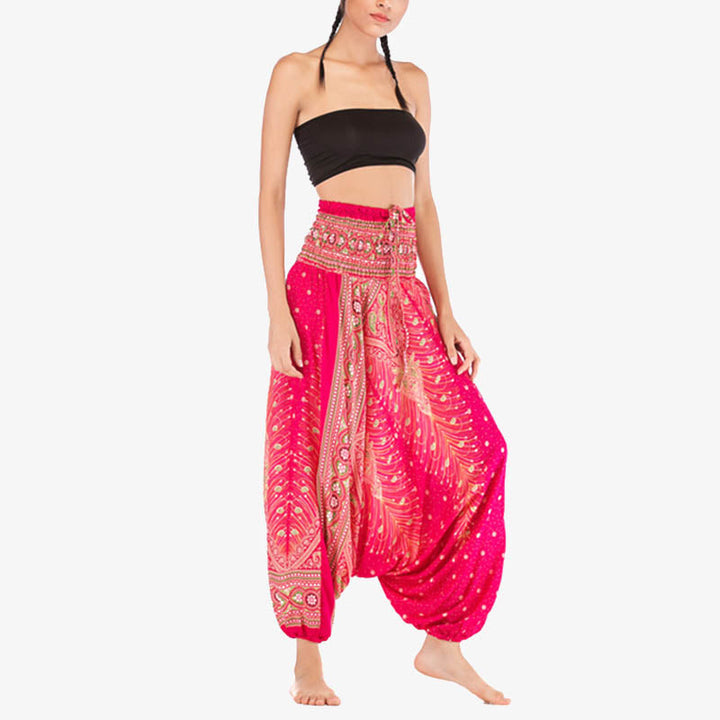 BWOOOH printed harem pants - Two Style Wear Feathers Geometric Patter