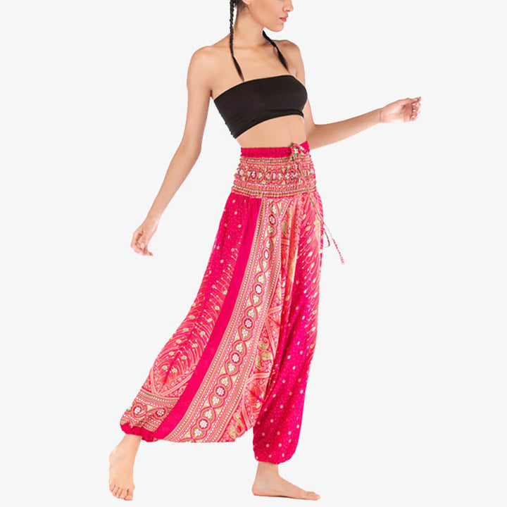 BWOOOH printed harem pants - Two Style Wear Feathers Geometric Patter