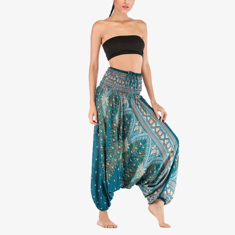 BWOOOH printed harem pants - Two Style Wear Feathers Geometric Patter