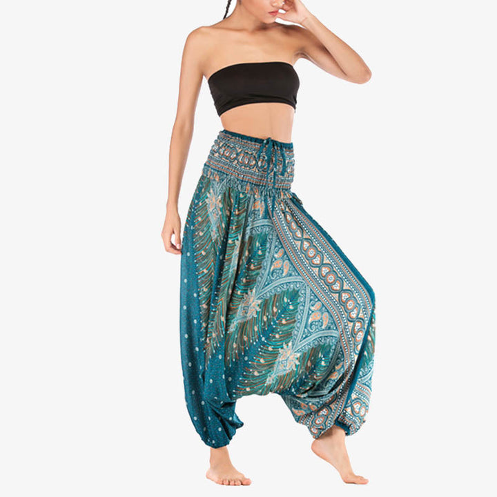 BWOOOH printed harem pants - Two Style Wear Feathers Geometric Patter