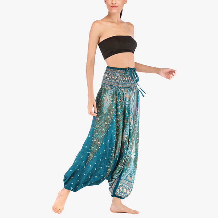 BWOOOH printed harem pants - Two Style Wear Feathers Geometric Patter