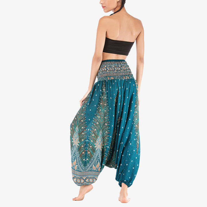 BWOOOH printed harem pants - Two Style Wear Feathers Geometric Patter