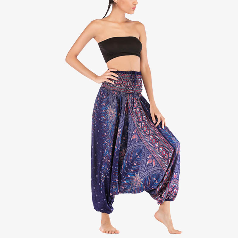 BWOOOH printed harem pants - Two Style Wear Feathers Geometric Patter