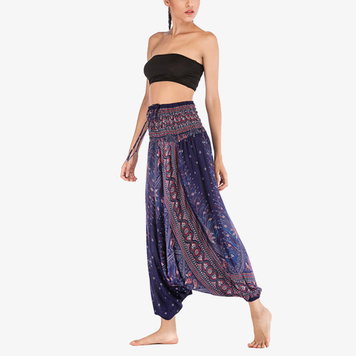 BWOOOH printed harem pants - Two Style Wear Feathers Geometric Patter