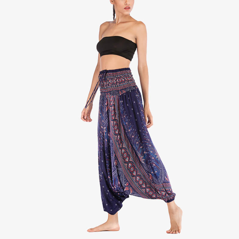 BWOOOH printed harem pants - Two Style Wear Feathers Geometric Patter