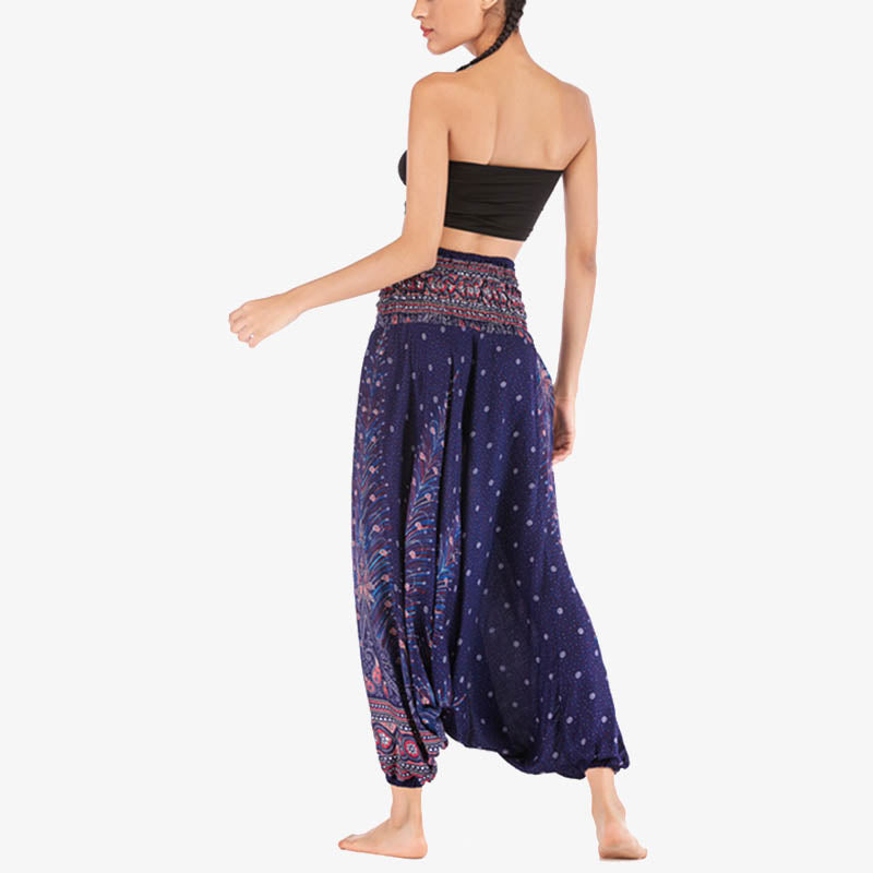 BWOOOH printed harem pants - Two Style Wear Feathers Geometric Patter