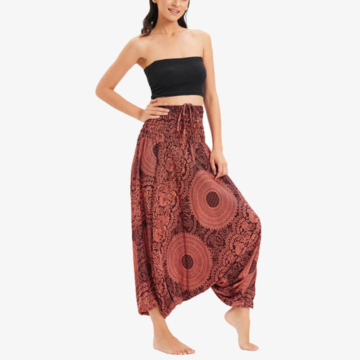BWOOOH printed harem pants - Two Style Wear Round Geometric Loose Cas