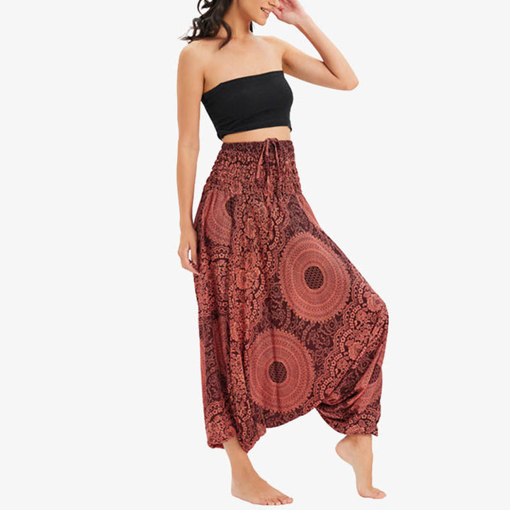 BWOOOH printed harem pants - Two Style Wear Round Geometric Loose Cas
