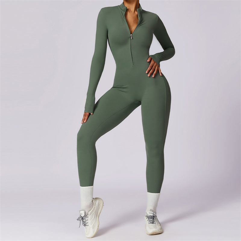 BWOOOH printed yoga pants - Women Zipper Long Sleeve Shapewear Jumps