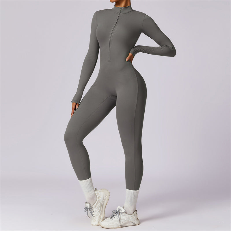 BWOOOH printed yoga pants - Women Zipper Long Sleeve Shapewear Jumps