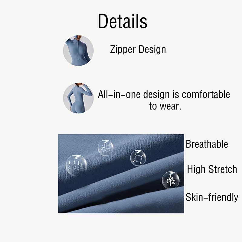 BWOOOH printed yoga pants - Women Zipper Long Sleeve Shapewear Jumps