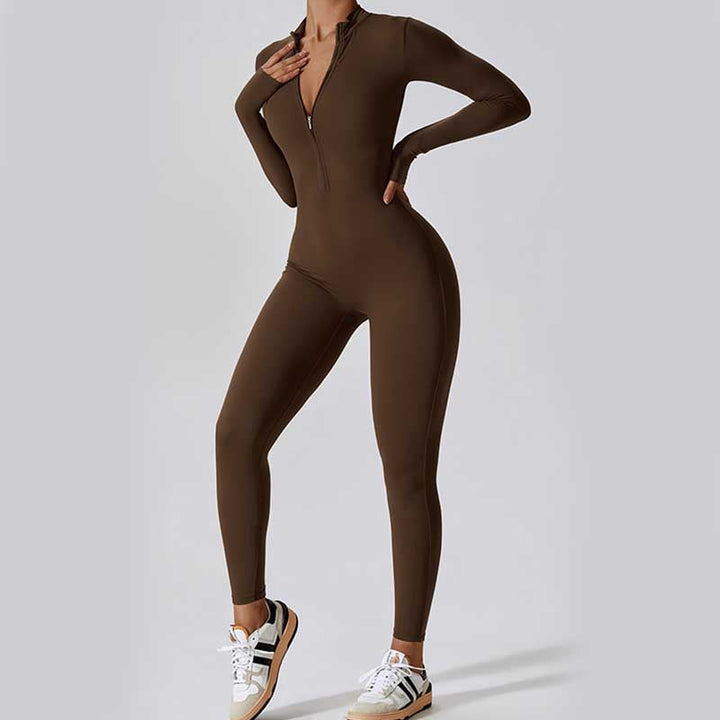 BWOOOH printed yoga pants - Women Zipper Long Sleeve Shapewear Jumps