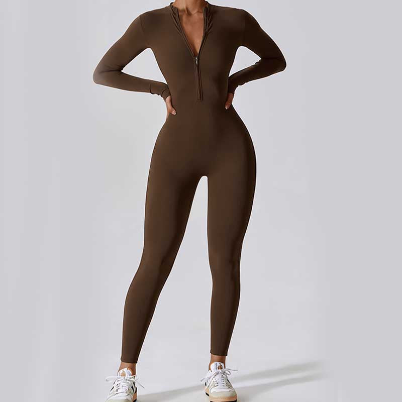 BWOOOH printed yoga pants - Women Zipper Long Sleeve Shapewear Jumps